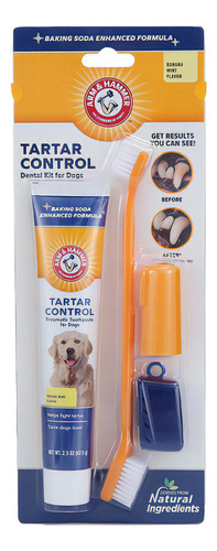 Arm & Hammer Kit Pasta Dental Para Perro, Elimina Sarro 3pzs Sabor Plátano Menta