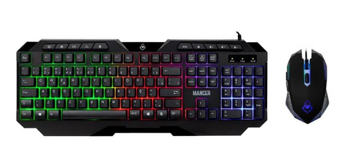 Kit Gamer Teclado E Mouse Mancer Krinus, Rgb, Mouse 3600dpi