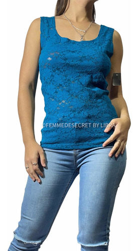 Remera Musculosa Encaje Import Usa Talle S,my L