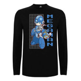 Polera Niños Manga Larga - Megaman - Diseño 100 Dtf