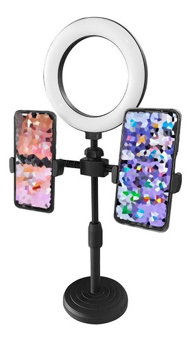 Aro De Luz 16cm + 2 Porta Telefono Tiktok Youtube Streamer