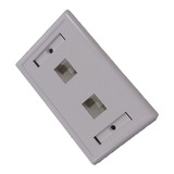 Faceplate Frente 2 Dos Puertos Tapa Bastidor Rj45 Simple