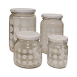 Set Frascos Cocina Vidrio Pequeños X 4 U