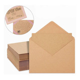 50 Sobres De Papel Kraft 130g 18.5x13.5cm Media Carta