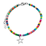 Pulsera Estrella Calada Mostacillas Multicolor 24cm A C:8212