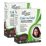 Henna Colorante Natural Para Cabello Gris - Marrón Oscuro, 2