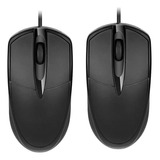 2pzs Mouse Raton Optico Alambrico Usb Ergonomico Pc Laptop