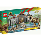 Bloco Lego Centro De Visitantes: Ataque De T. Rex E Raptor
