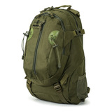 Mochila Morral Hiking Militar Masherland De 30l Color Verde Liso