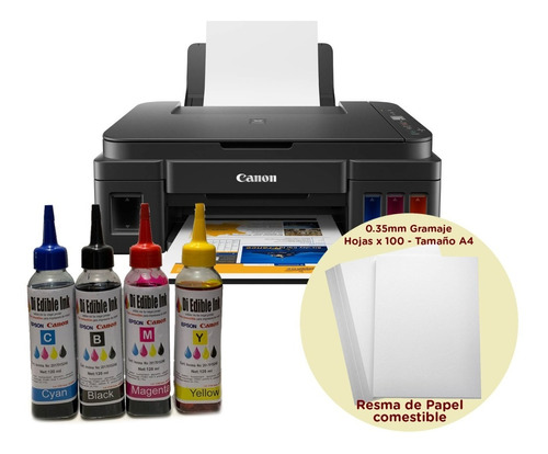 Impresora Canon G2110 + Tinta Comestible + Papel De Arroz