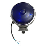 Faro Hexagonal Cromado  90mm. Para Camion (vidrio Azul)