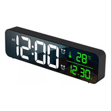 Reloj De Pared Digital Led Con Termómetro, Fecha Y Alarma