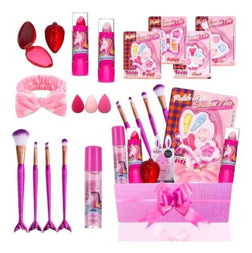 Combo Kit De Maquiagem Infantil Promoção Presente + Brinde