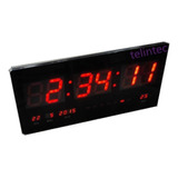 5-relogio Digital Led Parede 46cm Vermelho