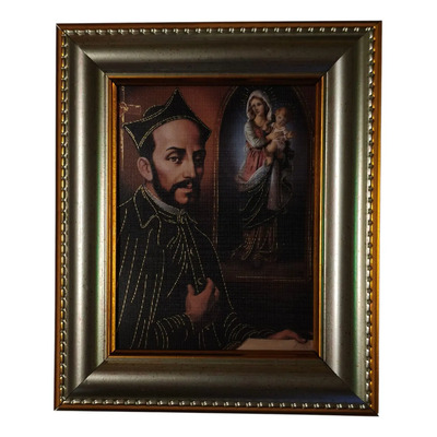 Cuadro Religioso 18 X 15 Cm En Lino Fino Con Detalles Oro | MercadoLibre