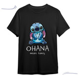 Camiseta Basica Camisa Ohana Significa Familia Lilo Desenho