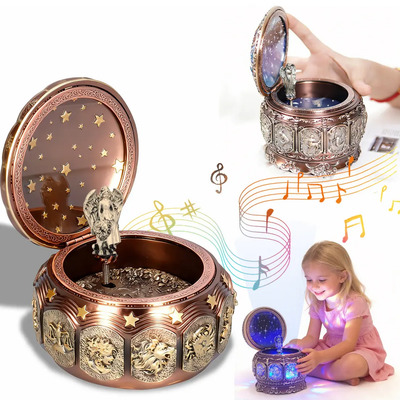 Caja De Música Vintage Led Giratoria Resorte Diseño Leo Zodíaco 12 Signos De Regalo Especial Y Bonito De Marca Tiiyee | Envío gratis