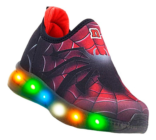 Zapatillas Luces Led Spiderman Deportiva Elastizada Novopé®