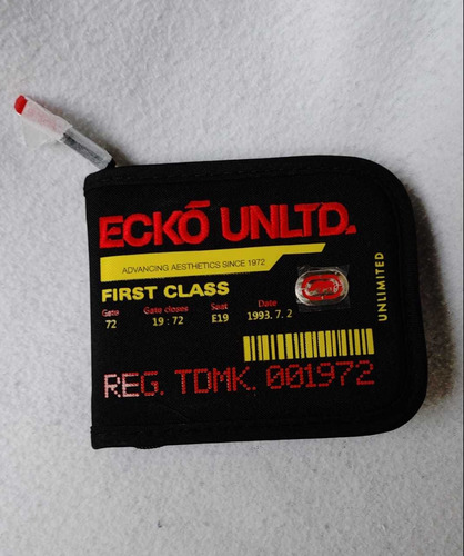 Ecko Unltd Cartera Negra Rojo Y Amarillo Nueva First Class