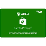 Xbox Live Brasil Cartão R$ 50 Reais Microsoft Gift Card Br 