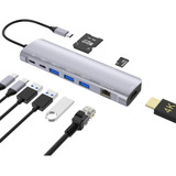 Hub 9 En 1usb C Con Hdmi 4k, Pd De 100 W, Puerto Usb C, Usb 