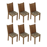 Kit 6 Cadeiras 4290 Madesa - Rustic/bege Marrom