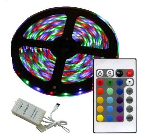 Kit Tira Led Rgb 5050 220v 5m Tienda Oficina Hogar Gamer Luz