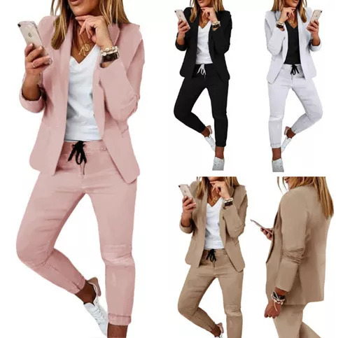 Set De Pantalones Blazer Slim Fit Pa Para Mujer