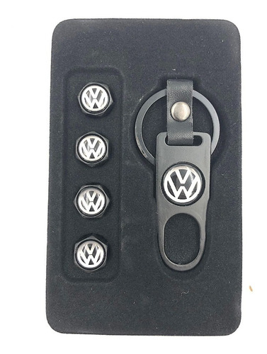 Llavero Y Tapones De Valvulas Negro Emblema Vw