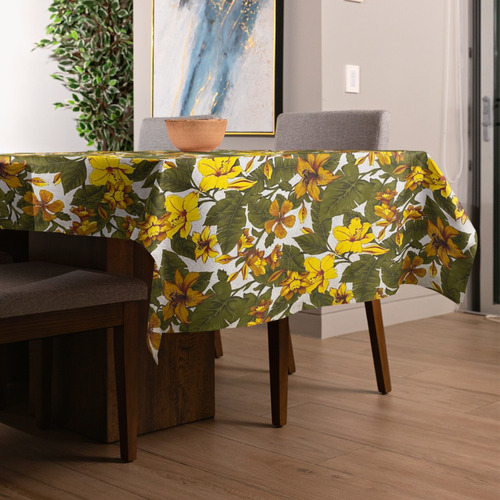 Toalha De Mesa Estampada Floral 8 Lugares 1,40 X 2,40