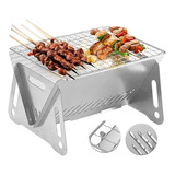 Parrilla De Carbón Portátil Plegable Acero Inoxidable Mini 