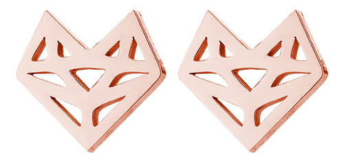 Aretes Acero Inoxidable Rosa Dorado Dije Pareja Amor Novia