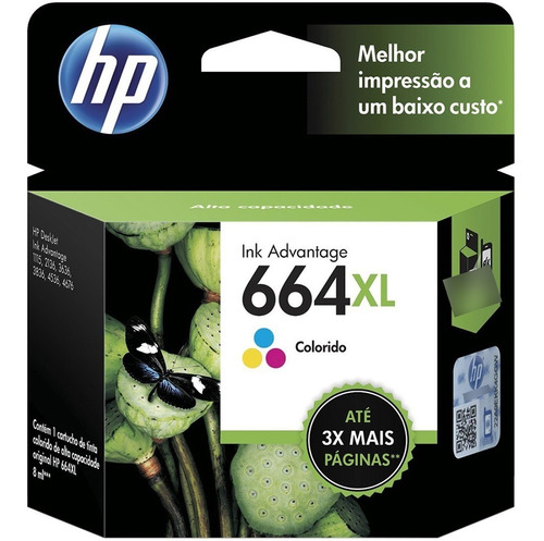 Cartucho Hp Deskjet 1115, 2136 Original, 664xl, Negro, 664xl