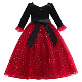 .. Vestido Para Niñas, Vestido De Princesa De Manga Larga,