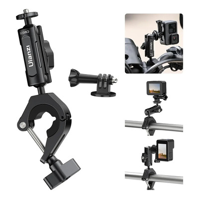 Ulanzi soporte para camara motocicleta Abrazadera para manillar de bicicleta\u002Fmoto accesorios go pro para cámara de acción GoPro 13 Insta360 C018GBB1 soporte para camara | Envío gratis