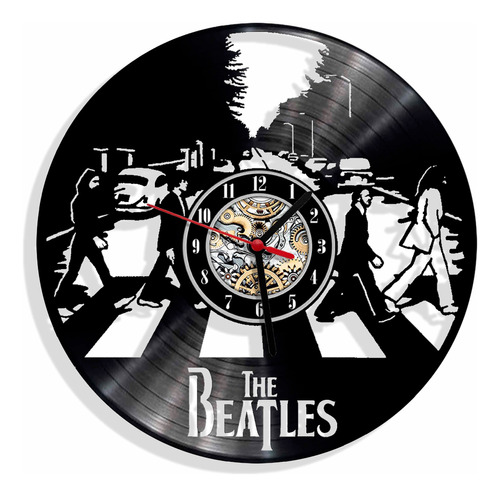 Reloj De Pared Elaborado En Disco Lp  Ref. Beatles 02