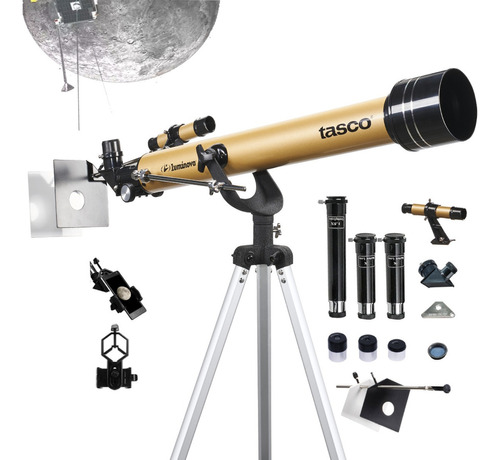 Telescopio Tasco Luminova Altazimuth 800x60mm Mirilla 6x24mm Color Dorado