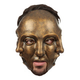 Máscara De Halloween 3 Caras Doradas Látex Halloween Color Dorado Mascara De 3 Faces Gold Mask