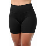 Short Fitness Cós Alto Moda Roupas Feminina Academia Suplex