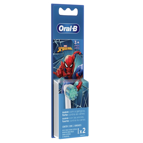 Refil Escova Dental Elétrica Homem Aranha Oral-b 2 Unidades