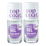 Kit 2 Top Coat Blant Efeito Gel Secagem Rápida Ultra Brilho-