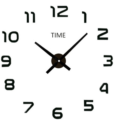 Reloj De Pared Moderno Sin Marco Grande 3d Números De Espejo