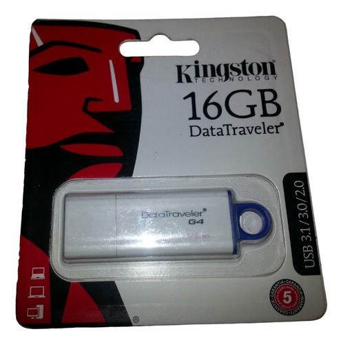 Memoria Usb Dt G4dtig4 16gb 3.0 Blanco-azul Kingston