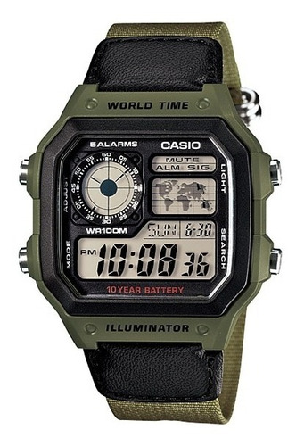 Reloj Casio Ae-1200whb Velcro Original Garantía