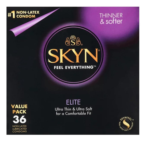 Condon Skyn Elite Premium No Latex 36 Pzs Lubricado Original