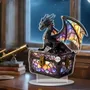 Adorno De Dragones Que Protegen El Cofre Del Tesoro 2d Home