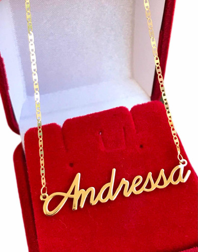 Colar Piastrine Nome Personalizado 3 Gramas Ouro 18k 