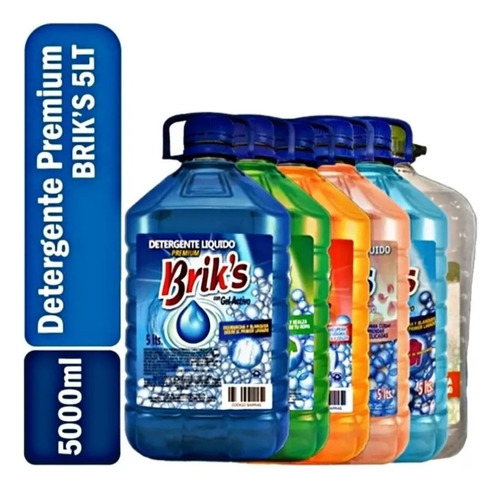 Detergente Liquido Brik's 5 Litros Pack 4 Unidades