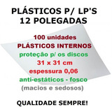 100 Plásticos Internos 0,06 P/ Proteção De Lp Discos Vinil