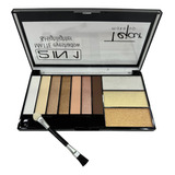 Paleta De Sombras Tejar Make Up X7 Colores + 3 Highlighters